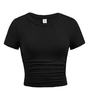 5 for $20🫟🛍️🔵 SHEIN’ Women’s Black fitted T-Shirt. Size Large